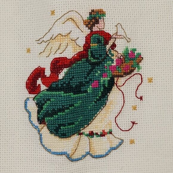 Set of 6 Mystical Angels completed cross stitch - Picture 6 of 12